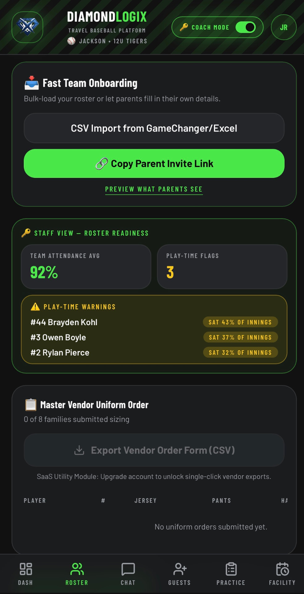 Loading Your Roster & Contacts screenshot